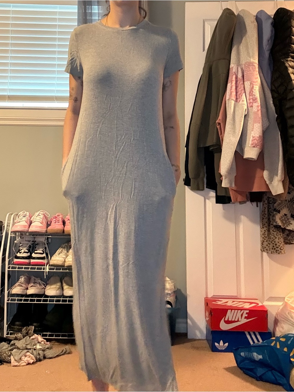 Rebel sugar Basic gray Short-Sleeve Dress size xs